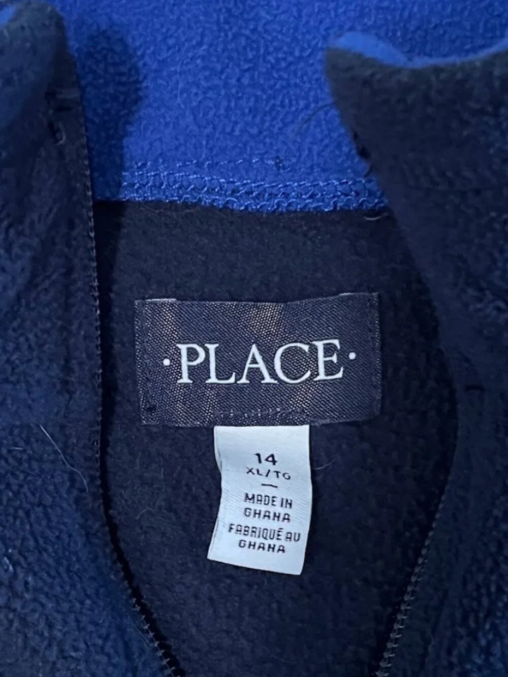 Children's Place 1/4 Zip Fleece, 2 Tone Blue, Youth XL (14)